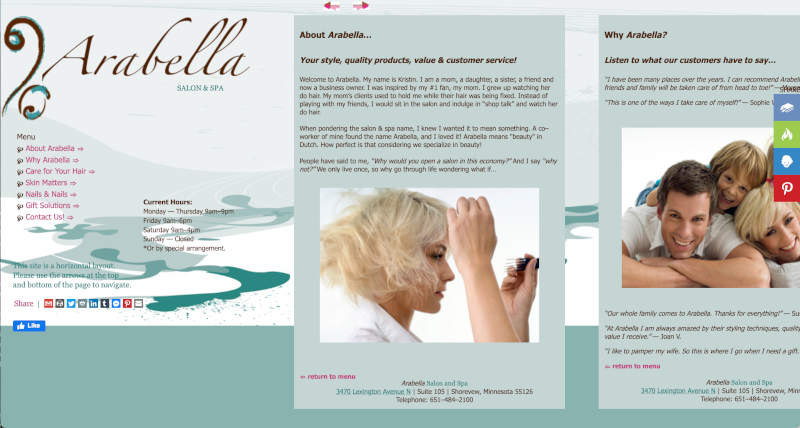 Previous Arabella Salon and Spa WebSite