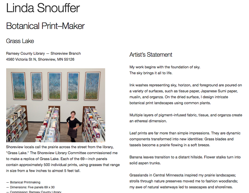 Previous Linda Snouffer Botanical Printmaker WebSite